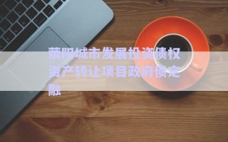滎陽城市發(fā)展投資債權(quán)資產(chǎn)轉(zhuǎn)讓項(xiàng)目政府債定融